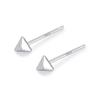 Earrings Silver Silver925 Gold 18K Coating Compatible with Metal Allergies Triangle Triangle Screw Type Hard To Catch Ball (Silver)