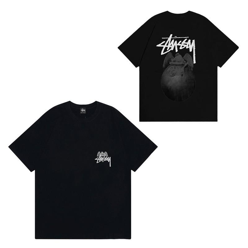 Mens Casual Short Sleeve Cotton T-Shirt With Letter Print Loose Fit Streetwear Style