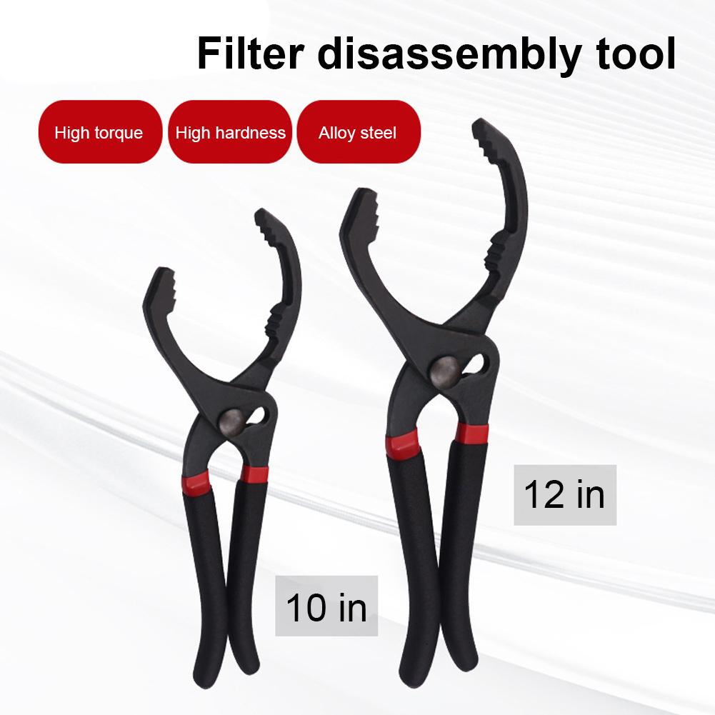 10/12 Inch Car Adjustable Oil Filter Wrench Oil Filter Pliers Clamp Type Wrench Oil Filter Remove Disassembly Tool for Truck Car
