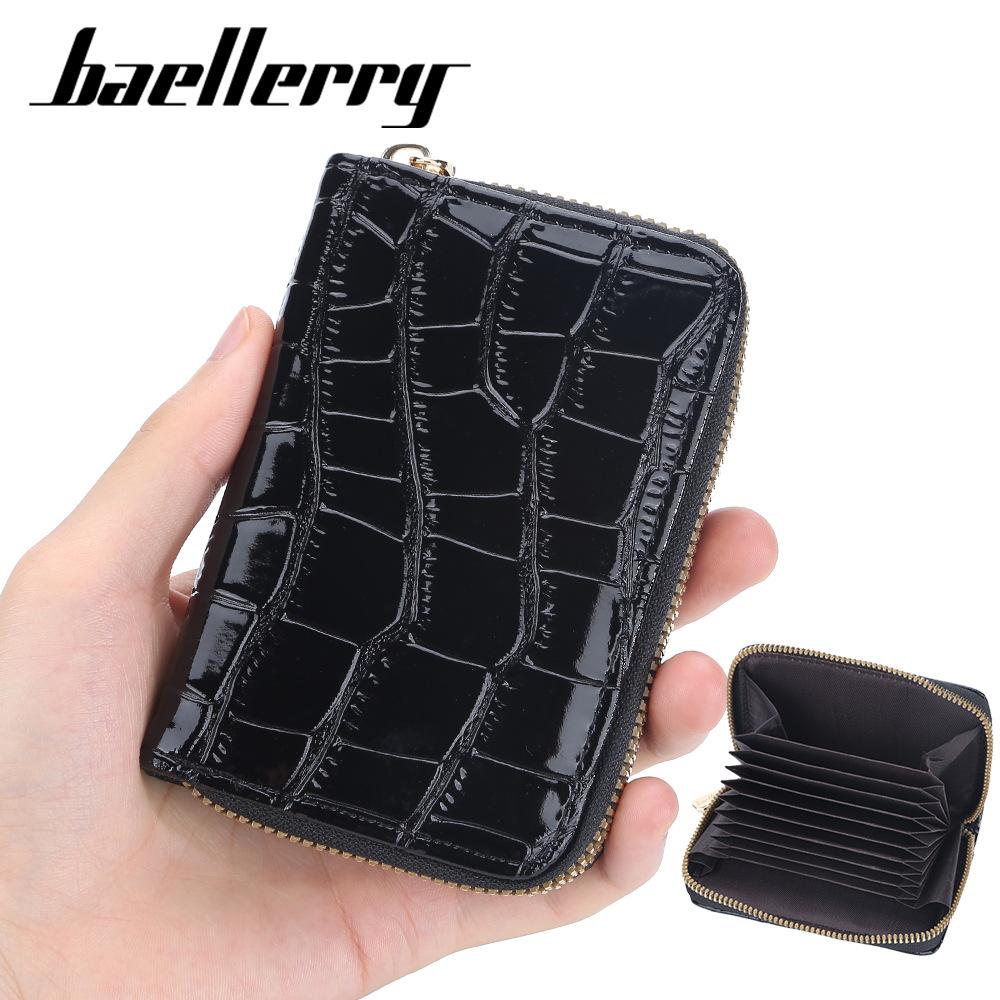 Baellerry Мужская и женская сумка для карт Простая модная защитная карточка для нескольких отделений для карт Кошелек из искусственной кожи Короткий кошелек Унисекс Держатель для карт Кошелек на молнии для монет