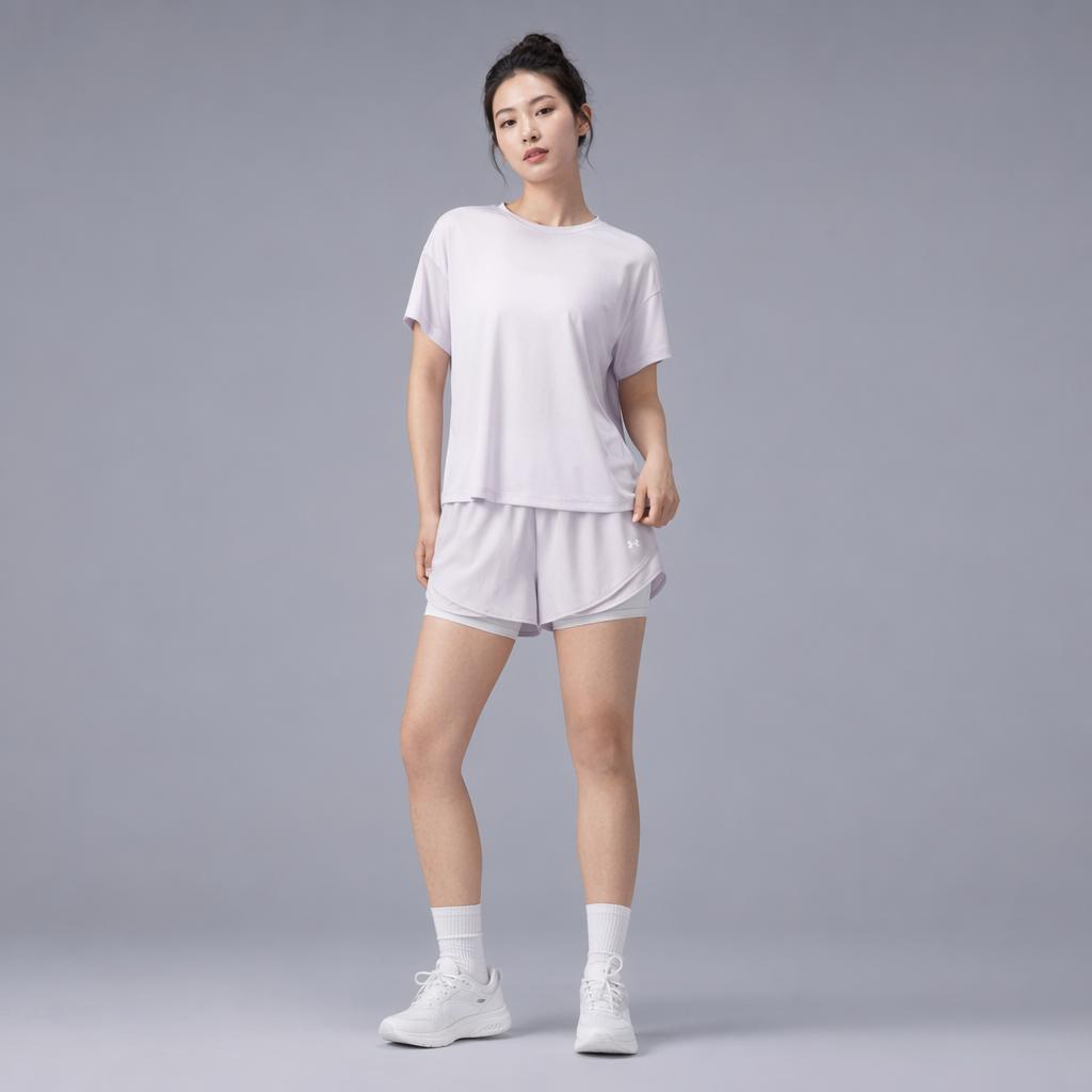Under Armour Tech Play Up 2 в 1 Hyrox Тренировочные Беговые Фитнес Мягкие Удобные Свободные Дышащие Спортивные Шорты Женские шорты 6011111-009
