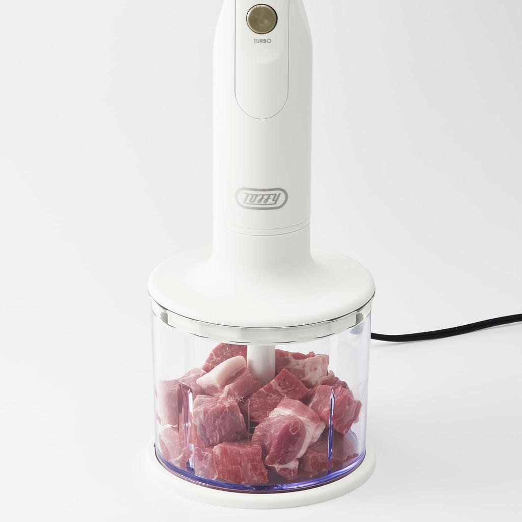 Hand Blender Blender Whisk Chopper Attachment Type Mix Chop Crush Whip From preparation to finishing with this one [Toffy] K-HBD1 K-HBD1 (Panna White)