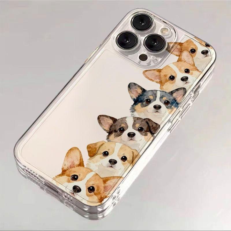 Музыкальная игрушка-пирамидка Корги Подходит для чехла мобильного телефона Apple 17Pro/16 Мультяшный мягкий чехол для iPhone15/14/13
