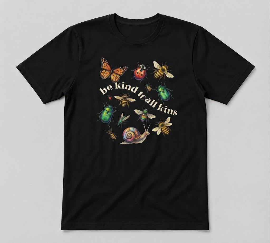 Be Kind To All Kins Nature Lover Graphic Gifft Tee Black unisex T-Shirt