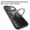 360° Rotating Stand Magnetic Orange Case for IPhone 17 Pro Max 17Air 17Pro Luxury Metal Button Folding Bracket Shockproof Cover