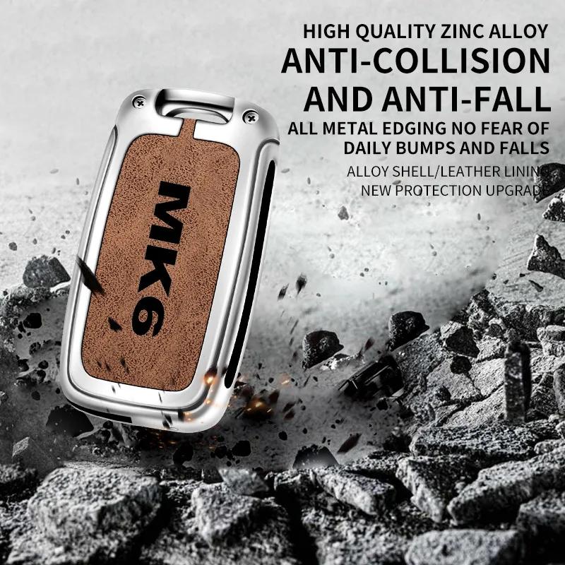 Auto TPU Zinc Alloy Key Case Bag For VW Volkswagen GOLF 6 MK6 Car Key Chain Car Metal Key Shell Interior Decoration Accessories