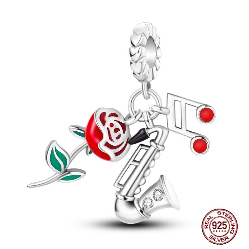 Ежедневные статьи Медные розовые парфюмерные шармы Камера Гантель Смарт-часы Бусины Подходят для оригинальных браслетов DIY Ювелирный подарок