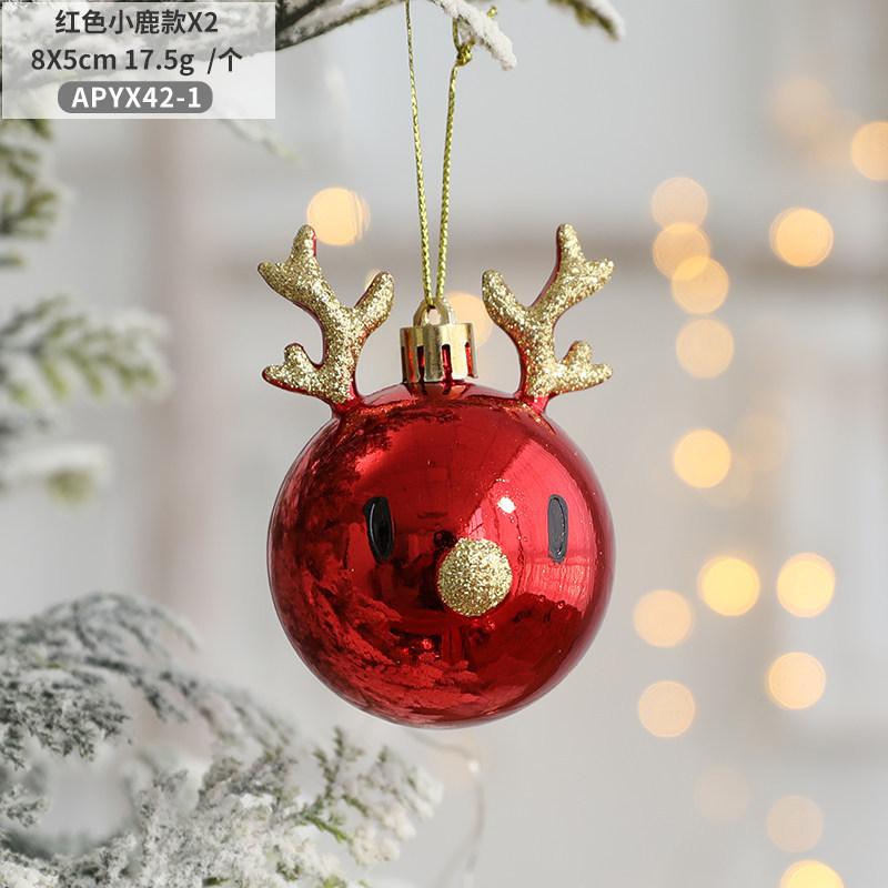 ADM 2pcs Elk Design Christmas Tree Hanging Balls