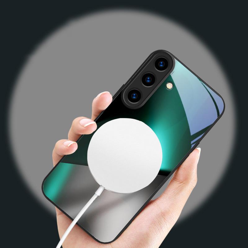 Загадочный цвет и свет Для Samsung Galaxy S26 Ultra S20 FE S21 S22+ S23 Plus S24 Ultra 25 Edge Для Magsafe Стеклянный чехол для телефона