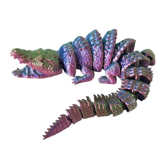 3D Printed Crocodile Toy Articulated Crocodile Ornament with Moveable Joints Anxiety Relief