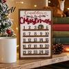 Nordic Style Home Decor Wooden Christmas Countdown Calendar 25 Days Advent Calendar Sign with Minimalist Wall Art Movable Wreath Marker Rustic