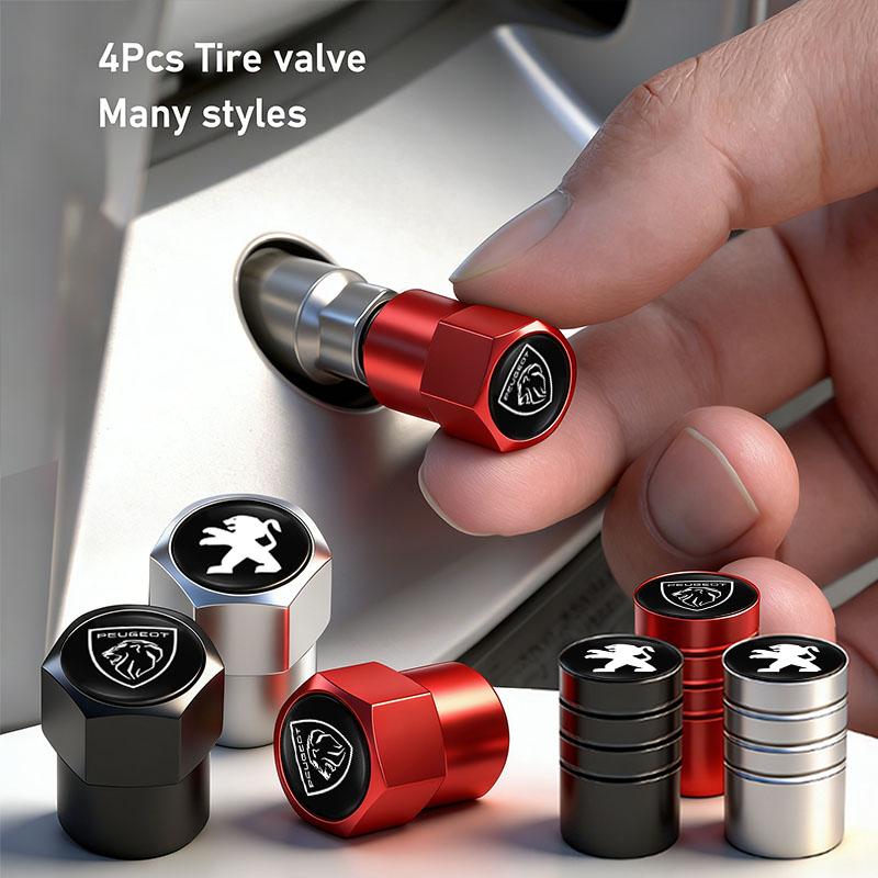 4Pcs Car Styling Metal Wheel Tire Valve Caps Dust Accessories For Peugeot 206 307 308 207 3008 208 407 508 2008 5008 301 406 408