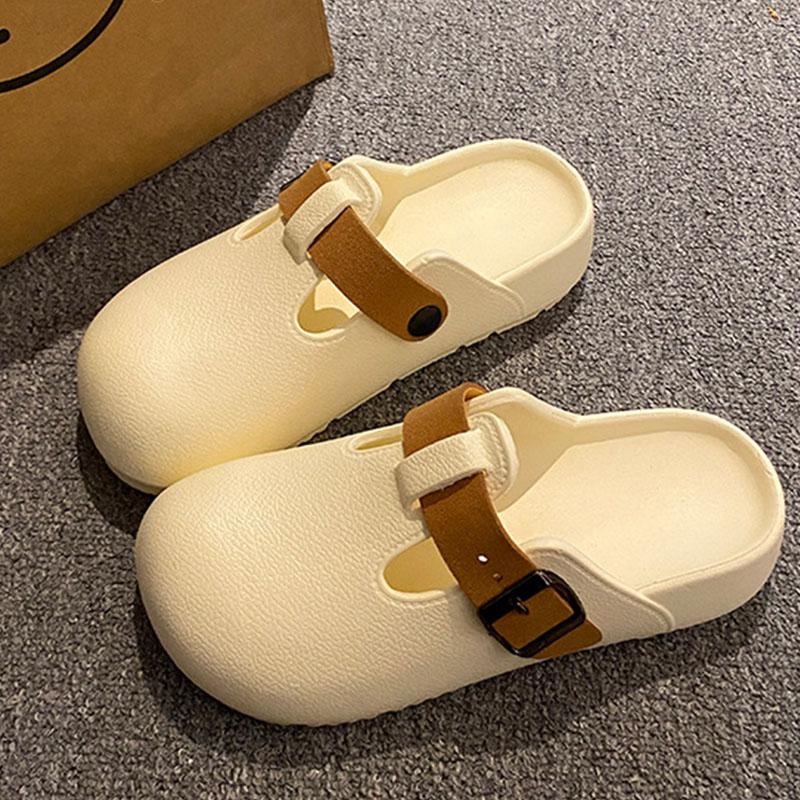 Bebealy Классические женские клоги-шлепанцы Женская садовая обувь EVA Легкие пляжные сандалии с двойной пряжкой Шлепанцы для бассейна Обувь для душа