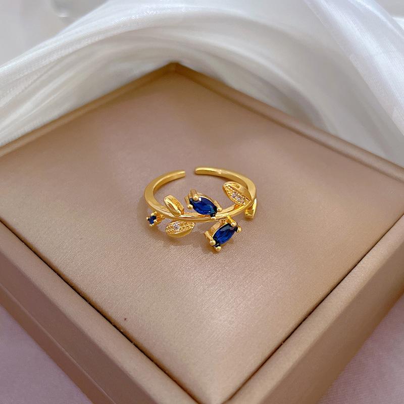 Минимализм Блестящий Алмазный Лист Открытое Кольцо Женская Мода Изысканные Ювелирные Изделия Подарок На День Рождения