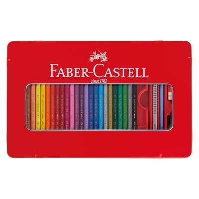 Набор акварельных красок Shachihata и цветных карандашей Faber-Castell, Жестяная коробка, 48 цветов TFC-WCP/48C