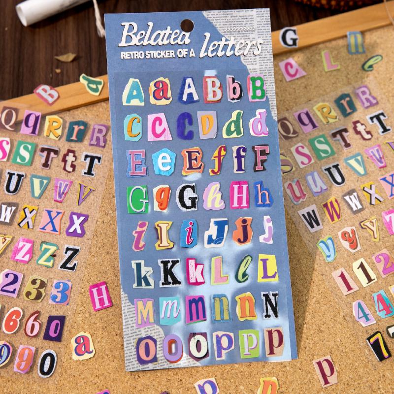 2Pcs/Pack Retro English Theme Scrapbooking Decoration Stickers Perfect For Collage Journaling Craft Diy Supplies