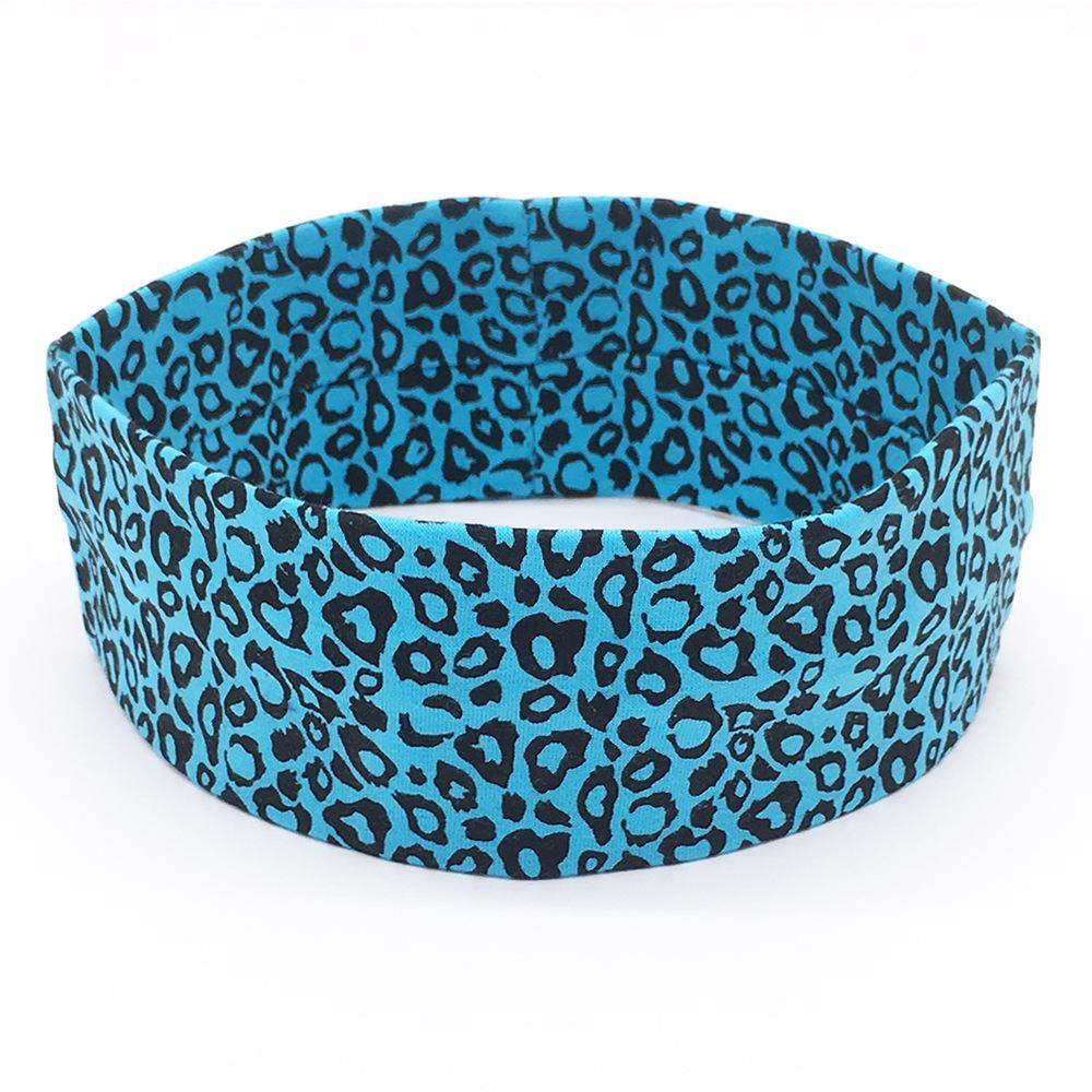 Модная спортивная повязка на голову с леопардовым принтом, повязка на голову для йоги, женская фитнес-повязка, эластичный хлопковый платок, впитывающий пот, спортивный головной убор