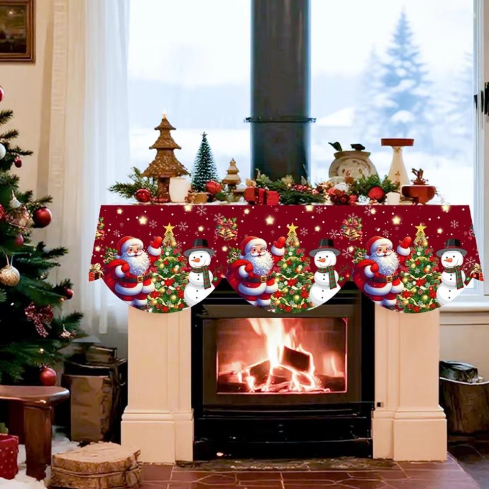 Stain-resistant Christmas Fireplace Scarf Non-slip Christmas Table Banner New Year