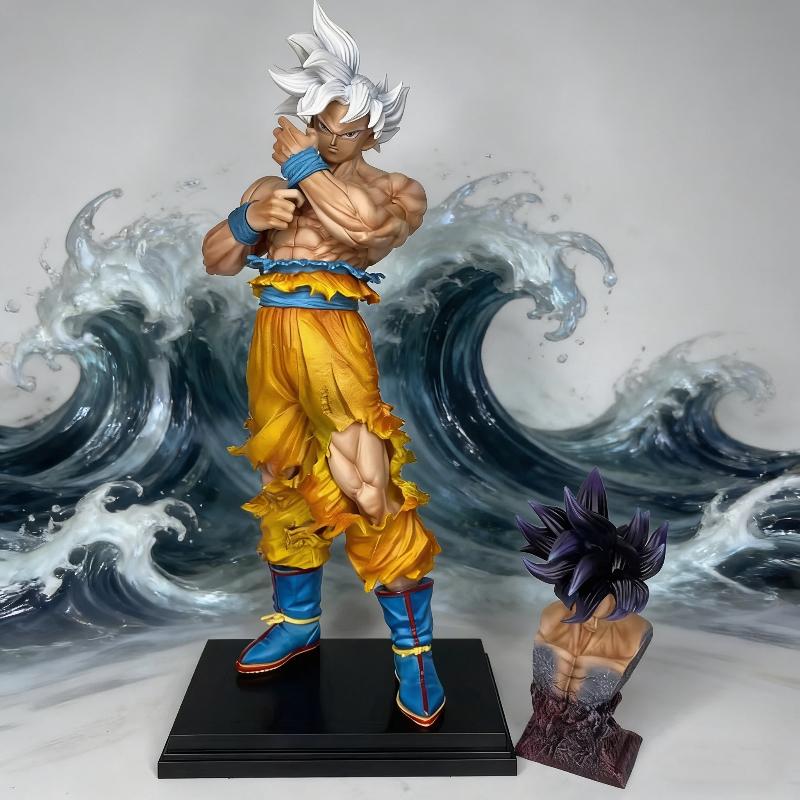 36 см Фигурка Dragon Ball CK Ультра Инстинкт Сон Гоку Фигурка Действия Статуя с Двойной Головой Аниме Модель Коллекционная Статуэтка Игрушка Украшение Подарок