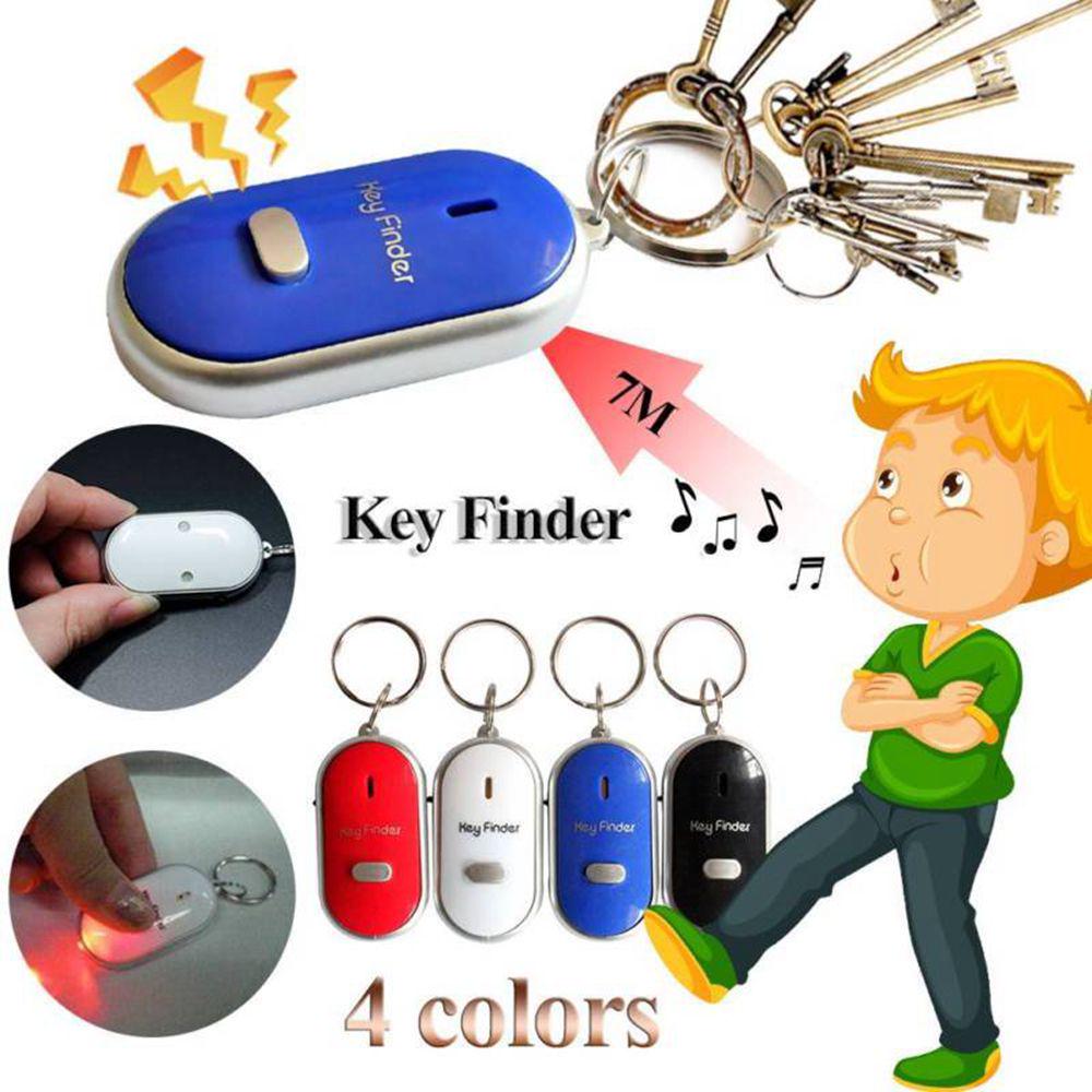 Smart Locator Whistle Anti-Lost Keychain Tracker LED Key Finder Sound Control