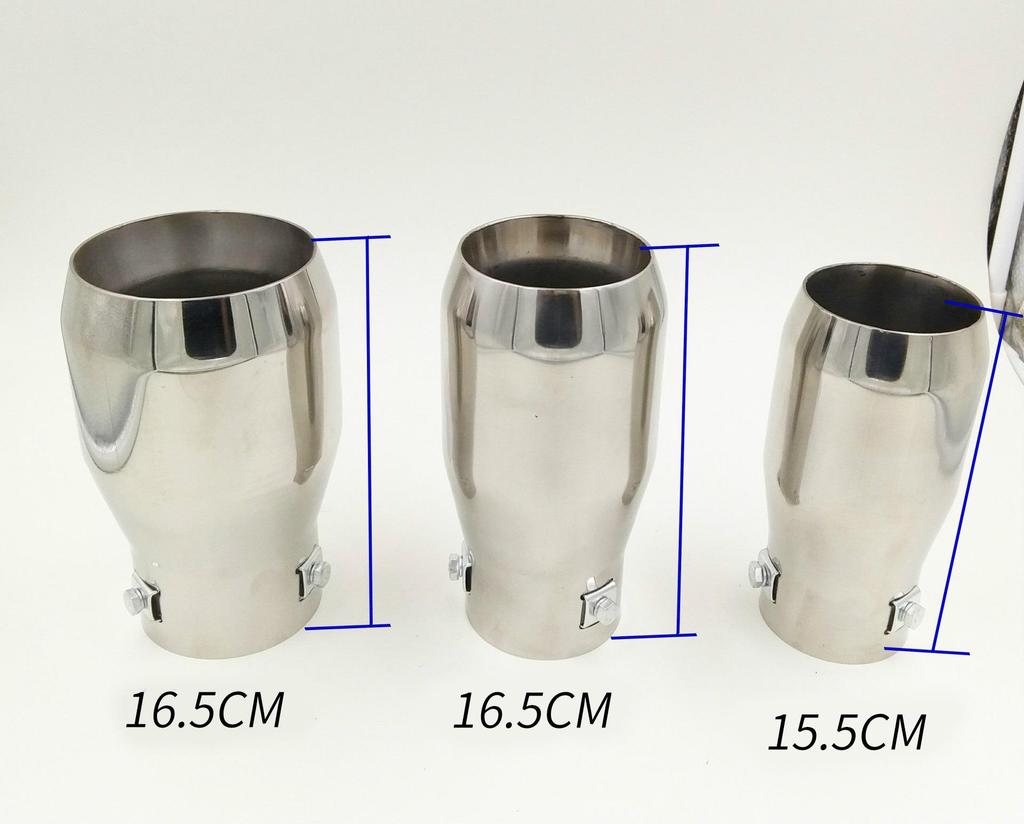 6021 Full-Color Stainless Steel Exhaust Tailpipe for Small Cars - Silver, Titanium, and Blue