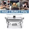 Stainless Steel Square Buffet Stove Chafing Dish Buffet Stoves Caterer Food Warmer Burner Tray Wedding Party 4Packs 6L