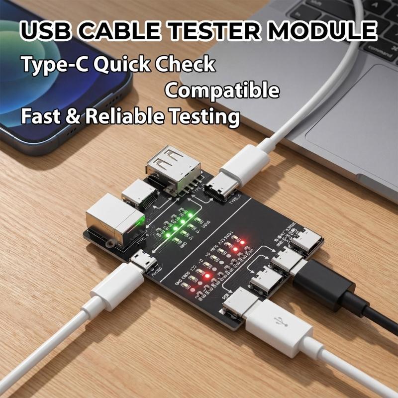 Продвинутый USB-диагностический модуль с интеллектуальным чипом для мониторинга стабильности передачи данных на кабелях телефонов и планшетов