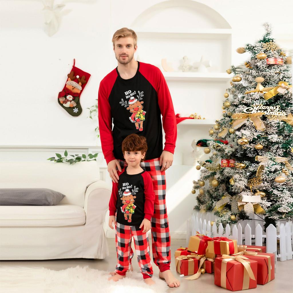 Рождественский семейный комплект для родителей и детей с домашним принтом РОЖДЕСТВЕНСКАЯ ПИЖАМА, комплект из двух предметов