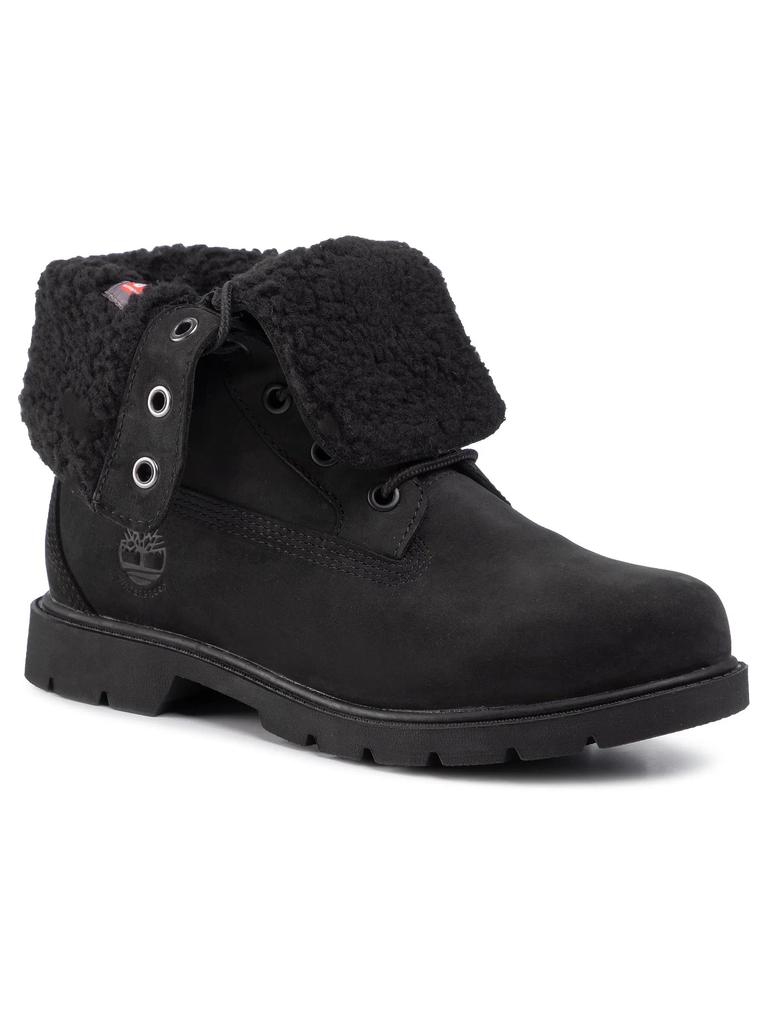 Timberland Linden Woods WP Fleece Boots — женские зимние ботинки на кожаной подкладке черного цвета ORIGINAL Shoes
