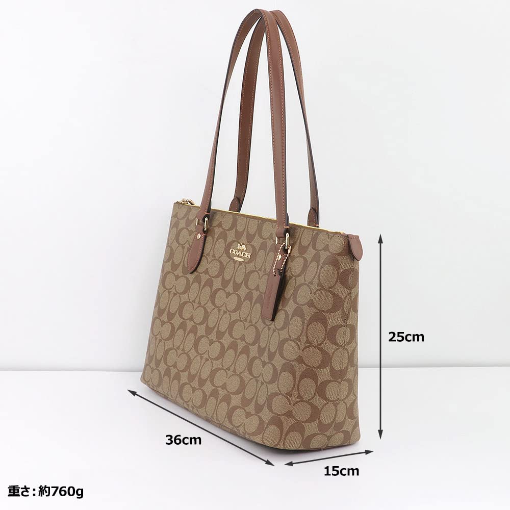 Сумка-тоут CH504, совместимая с форматом A4, фирменная, женская, цвета хаки, седельная [Coach] (ИМЕ74 2) [элемент]