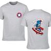 Vibrant Avengers Captain America Printed Short Sleeve Top For Every Season