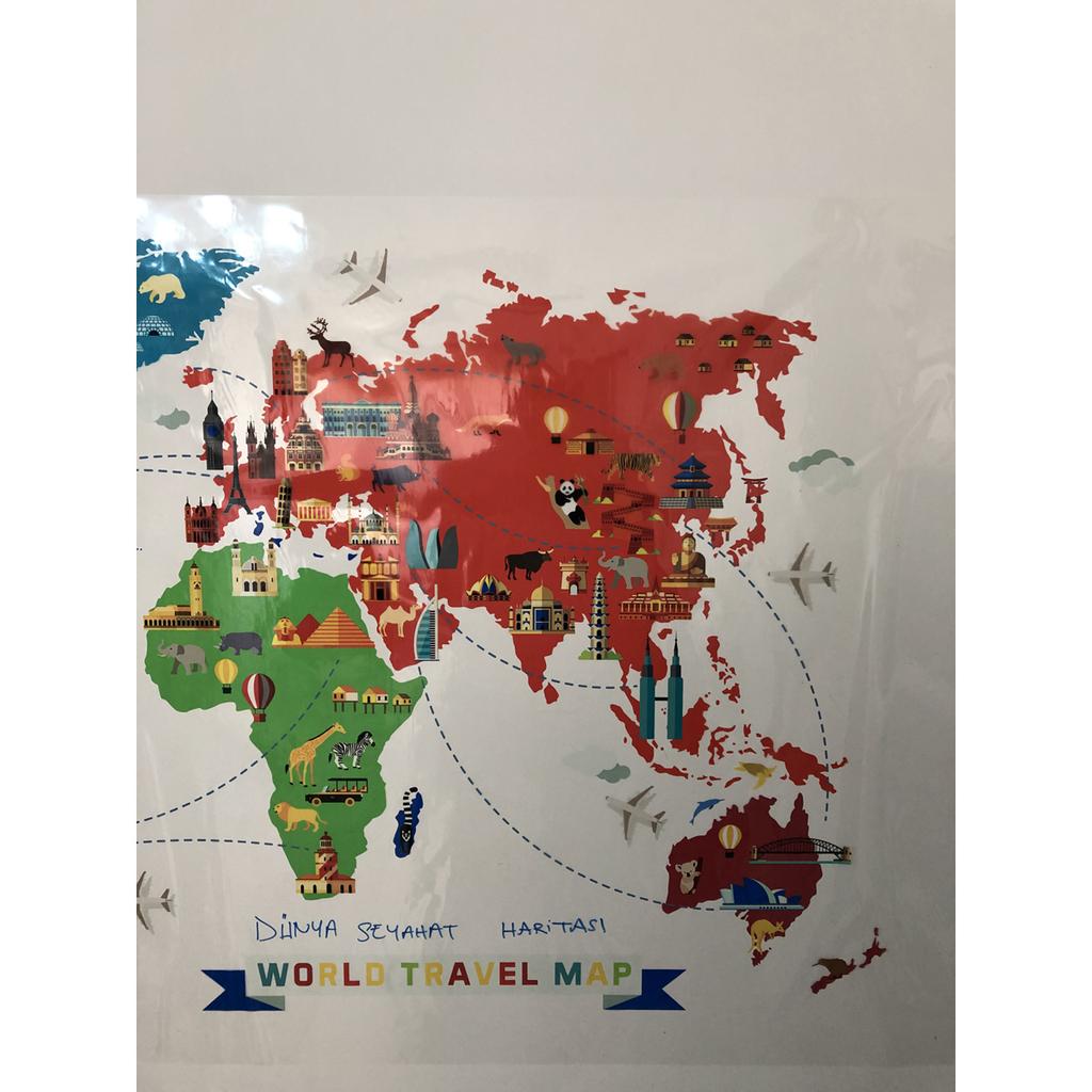 Карта путешествий по миру Карта путешествий по миру Blackboard Smart Paper Board 100x150 см + ручка