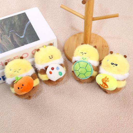 Cute Honey Bee Plush Doll Pendant for Couples Soft Stuffed Animal Keychain Funny Birthday