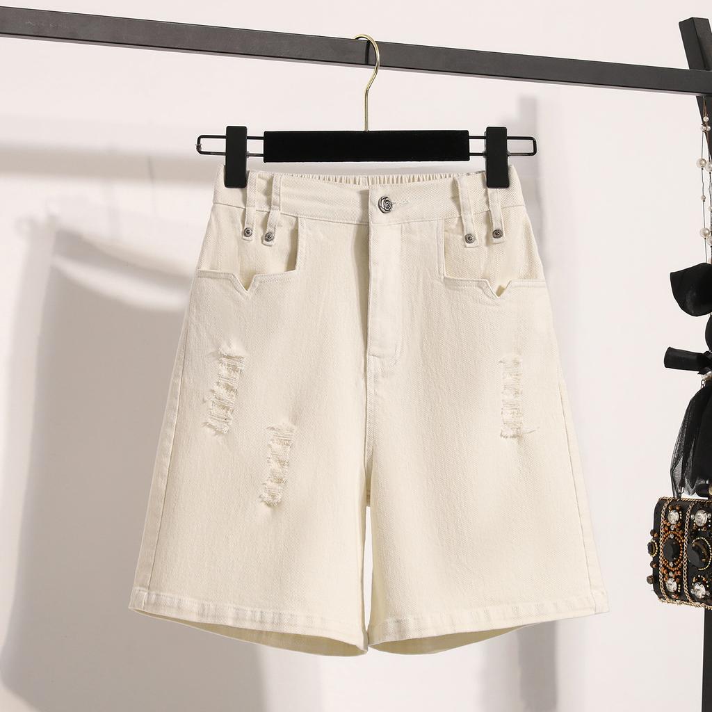 DIMANAF Plus Size 2025 Женские шорты, брюки, летние свободные джинсы-шаровары, короткие базовые брюки с высокой талией и эластичным поясом