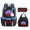 Модный Детский Рюкзак Stranger Things Комбинация Три Предмета Универсальный Для Мальчиков и Девочек Студенческая Школьная Сумка