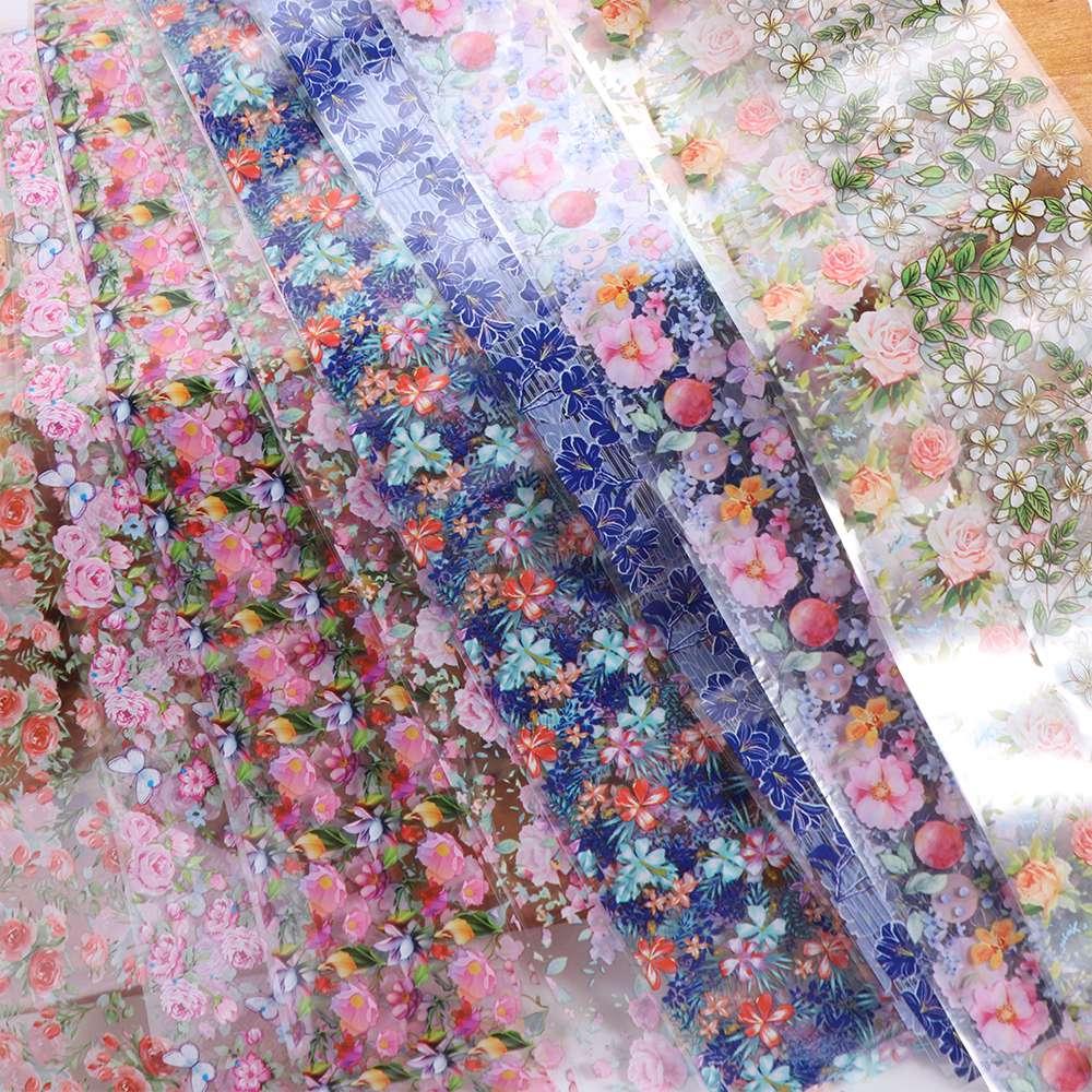 Слайдеры Переводные Наклейки Голографические Наклейки для Ногтей Цветочные Наклейки-Фольга для Ногтей Цветочные Наклейки для Ногтей