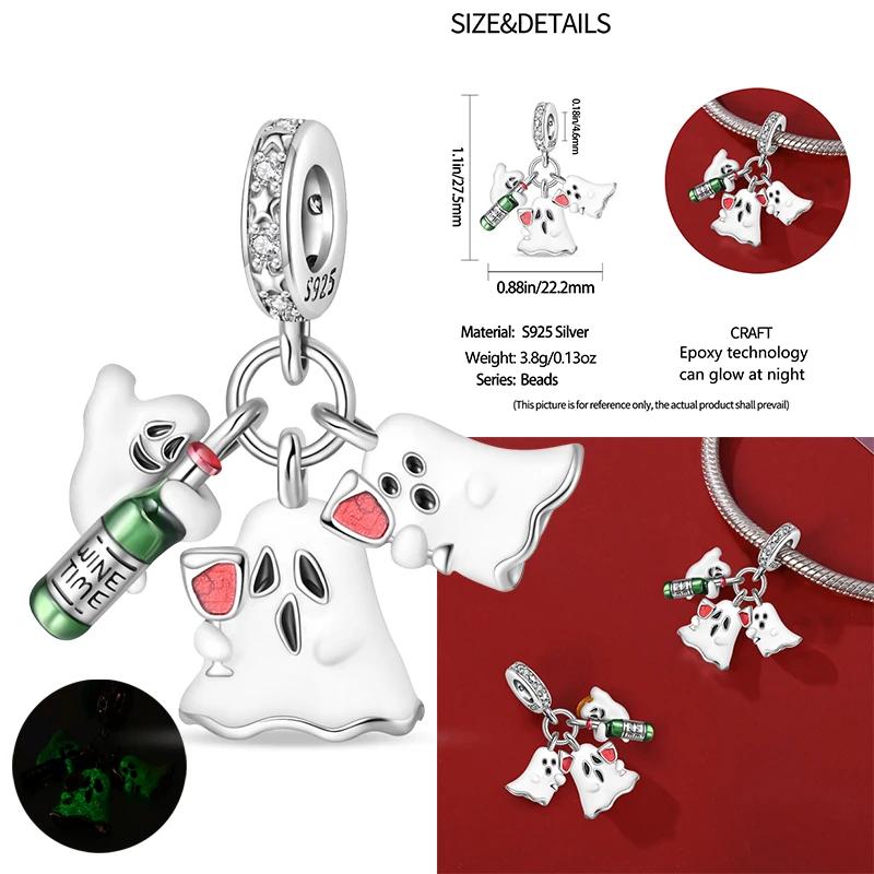 Новый Медный Хэллоуин Ведьма Скелет Летучая мышь Шарм Цепь Из Бусин Подходит Оригинальный Браслет DIY Женские Украшения