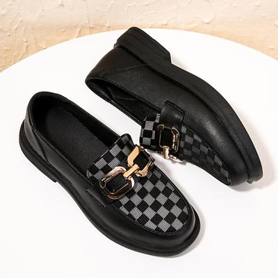 Женские туфли из кожи с металлической пряжкой, на толстой подошве, с круглым носком, в стиле ретро, повседневные, с одним ремешком и мягкой подошвой