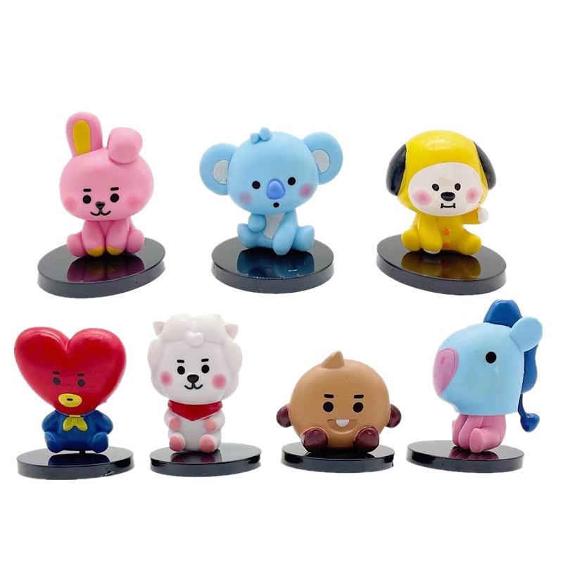 Bts Bt21 7 шт./набор Фигурки-украшения для детского монитора Топпер для торта Игрушки Подарок