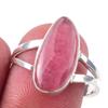 Кольцо из чистого серебра 925 пробы с натуральным родохрозитом ручной работы S.9 D6l51