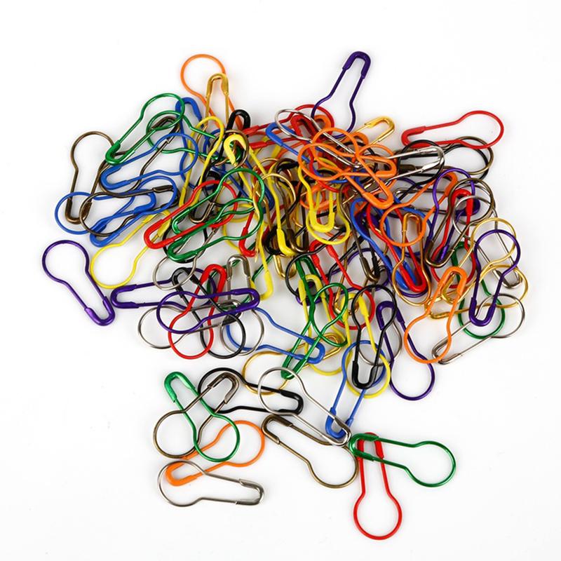 Safety Pin Buckle 100pcs Anti-release Hand-woven Sweater Thread Marks Gourd Small Pins DIY Jewelry Accessories Multicolor Ornament Buckle Metal