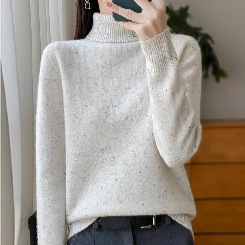 Женский кашемировый свитер Qinghe Cashmere 30% кашемир 70% шерсть Осень и Зима Кашемировый плотный пуловер Мягкий и теплый