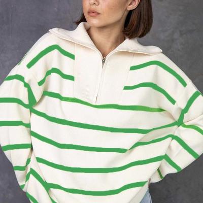 Осенне-зимний свитер с высоким воротником на молнии, женский свободный пуловер, модный толстый топ в ленивом стиле