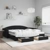 VidaXL Daybed with Trundle and Drawers Black 100x200 Cm Velvet 3197384