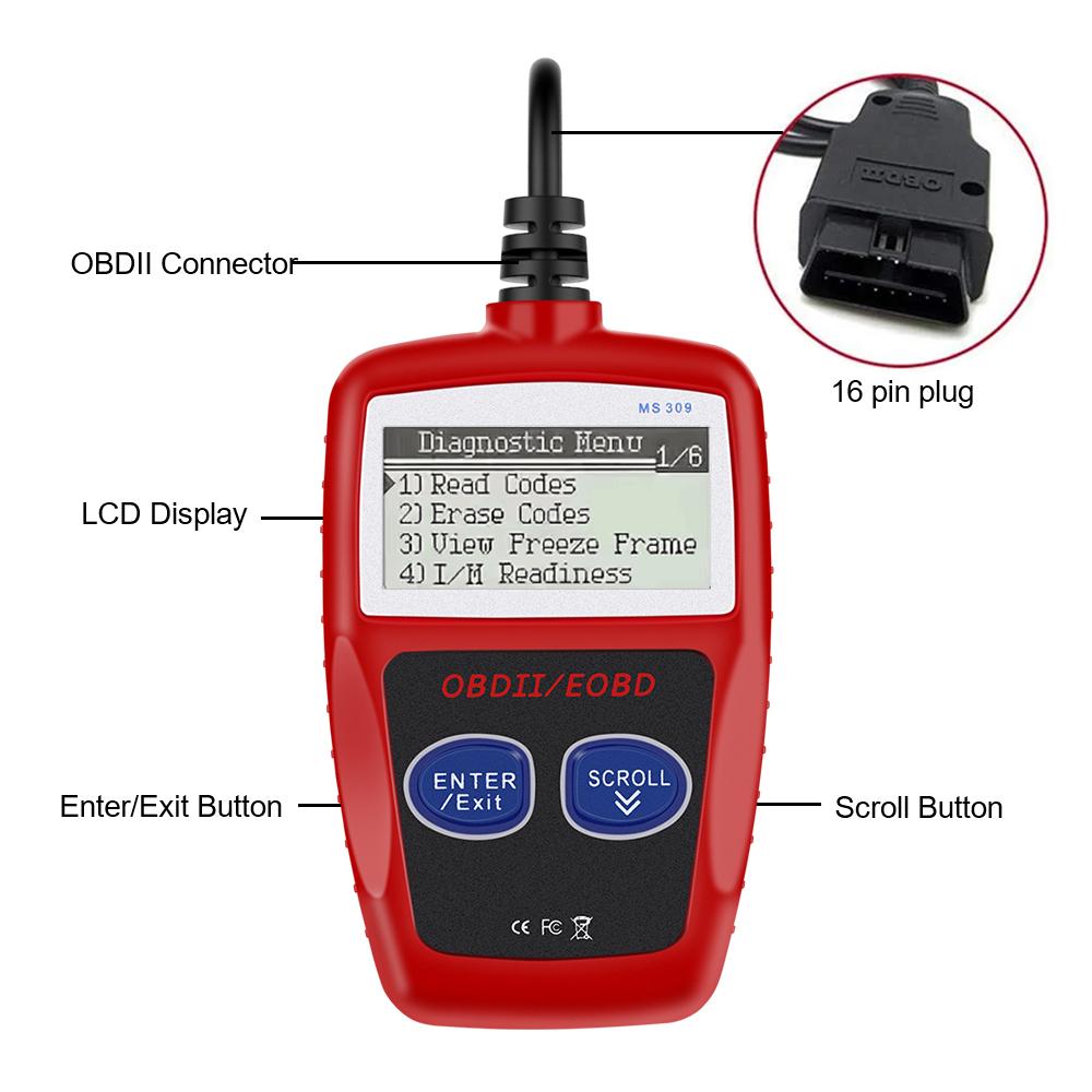 Сканер OBD 2, универсальная версия, очистка кодов неисправностей, многофункциональный цифровой дисплей, 16-контактный автомобильный диагностический инструмент, считыватель кодов OBD2