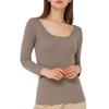 Gunze Tuche INTIMATE Misty Size L Innerwear, 100% Cotton, 3/4 Sleeve, Women's, Brown, (TC4046)