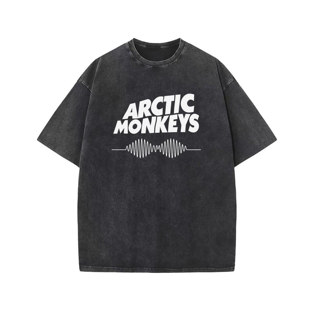 Rapper Retro Rock Arctic Monkeys Music Album Graphic Oversized Ins Mens T-shirt Casual Vintage Washed Cotton