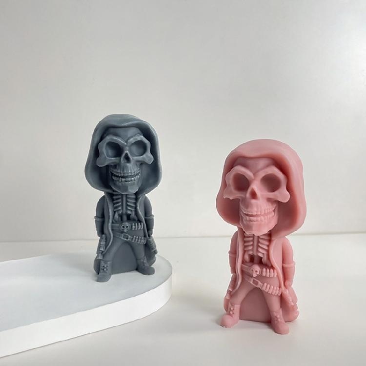 3D Форма для свечей, мыла, гипса, ароматерапии из силикона 'Тыква-Череп'