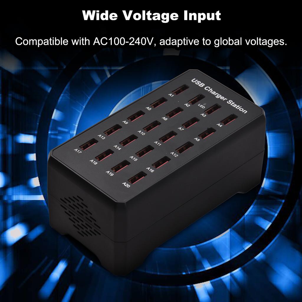 USB C зарядное устройство блок несколько портов 20 портов 100 Вт интеллектуальное USB зарядное устройство быстрое зарядное устройство USB C USB зарядка