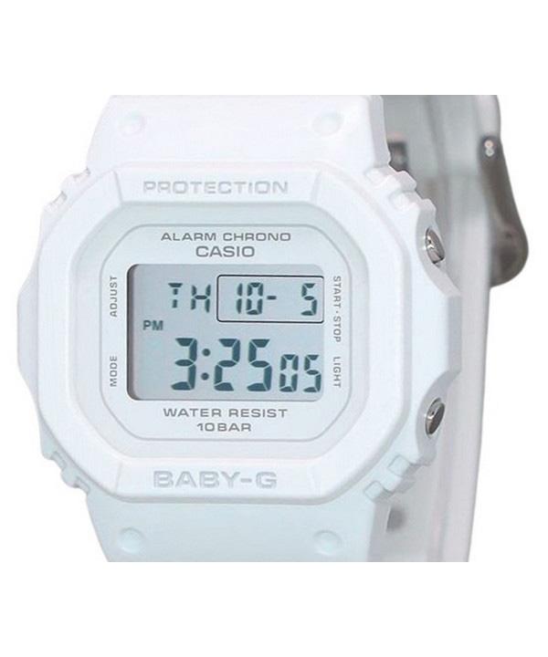 Casio Детские кварцевые женские часы Baby-G Digital с белым полимерным ремешком BGD-565U-7 100M